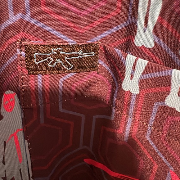 Men's Blue and Purple Retro Rifle Graphic Shirt - Picture 4 of 4